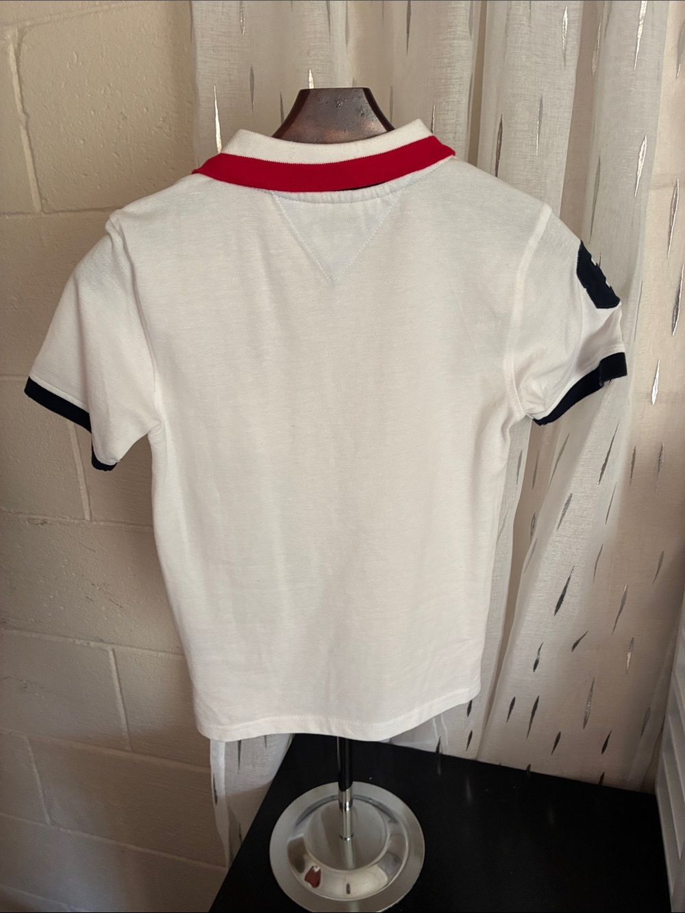 Tommy Hilfiger White Polo with Red & Navy Accents - Picture 3 of 5